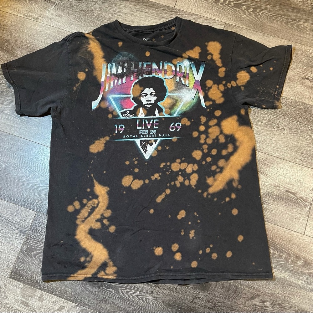 Jimi Hendrix 1969 Live Tour Concert TShirt Bleached